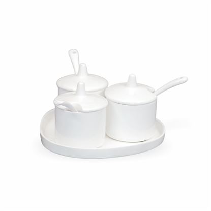 Picture of BONE-CHINA PICKLE TRAY 10 PC SET TRIANGULAR
