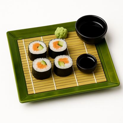 Picture of EMP SUSHI PLATTER GREEN BAMBOO M-30