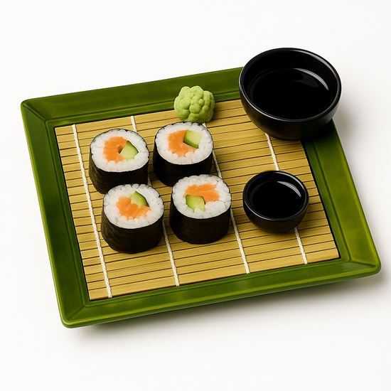 Picture of EMP SUSHI PLATTER GREEN BAMBOO M-30