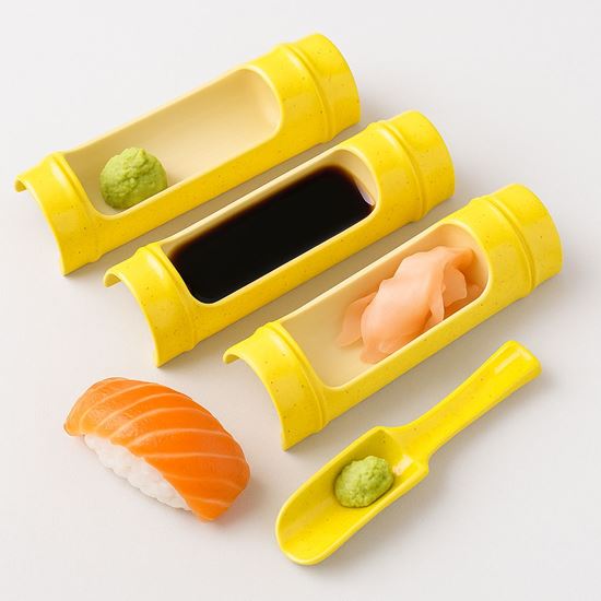 Picture of EMP SUSHI SERVING BAMBOO YELLOW SMALL M-14
