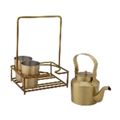 Picture of LACOPPERA BRZ TAPRI TEA SET W/STAND 3P