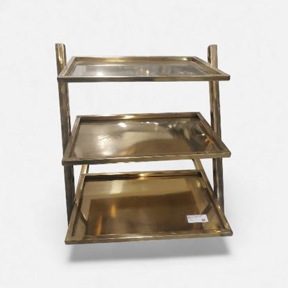 Picture of DESTELLER CUTLERY STAND PIPE L SHAPE FLAT 3TIER GOLD
