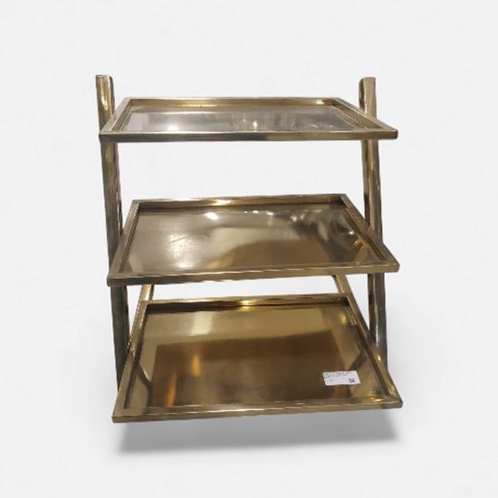 Picture of DESTELLER CUTLERY STAND PIPE L SHAPE FLAT 3TIER GOLD
