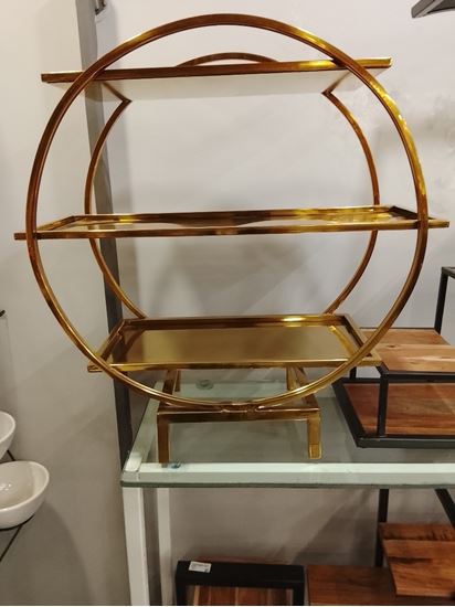 Picture of DESTELLER CUTLERY STAND PIPE ROUND SHAPE FLAT 3TIER GOLD