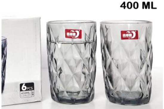 Picture of IMP COL DELI GLASS 400ML KB155-BH SMOKE