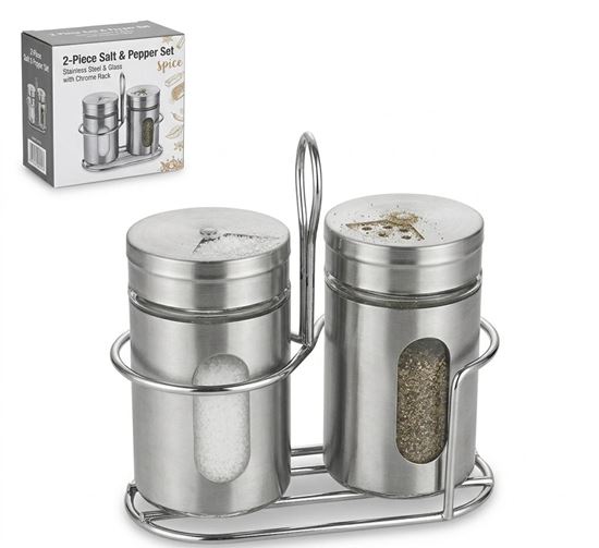 Picture of IMP SS SALT & PEPPER SET W/TRAY H3082E