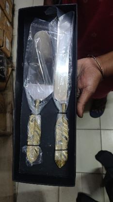 Picture of CK CAKE KNIFE SET 2P HAMMER GOLD