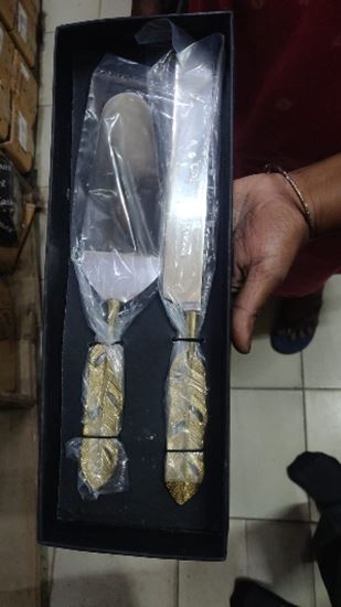 Picture of CK CAKE KNIFE SET 2P HAMMER GOLD
