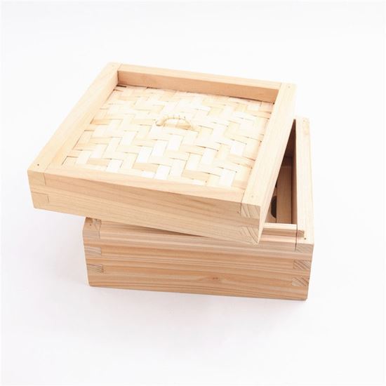 Picture of WOOD DIMSIM BASKET SQUARE 12CM