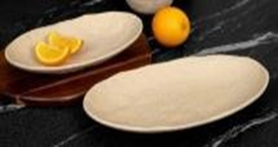Picture of HNH ML ROCA BEIGE OVAL PLATTER 10X6" 335
