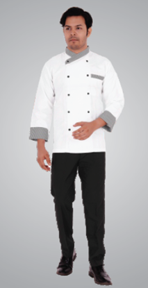 Picture of CHAFFEX UNF CHEF COAT WHITE (ZIGZAG MATT) SIZE 36-42