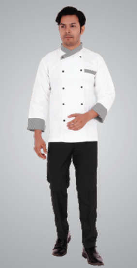 Picture of CHAFFEX UNF CHEF COAT WHITE (ZIGZAG MATT) SIZE 36-42