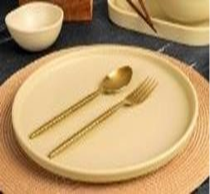 Picture of HNH ML ROCA BEIGE RIM SMALL PLATE 8" 303