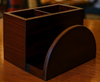 Picture of KVN WOOD CUTLERY & NAPKIN HOLDER D SHAPE ROSE WOOD