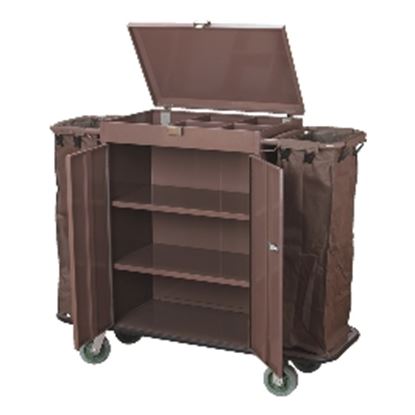 Picture of HK HOUSE KEEPING TROLLEY MS DOUBLE W/DOOR