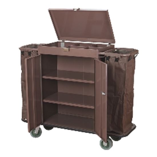 Picture of HK HOUSE KEEPING TROLLEY MS DOUBLE W/DOOR