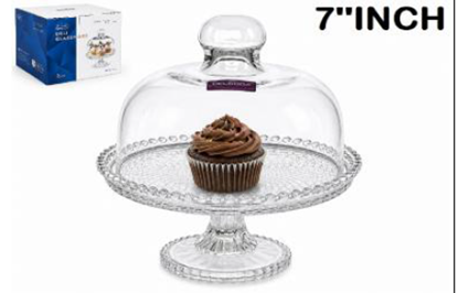 Picture of IMP CAKE STAND GLASS DELI W/LID 7" DSZP139-7-L2-