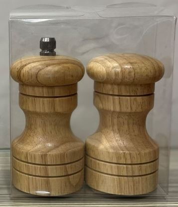 Picture of CHAFFEX WOOD SALT & PEPPER SHAKER NATURAL 4"