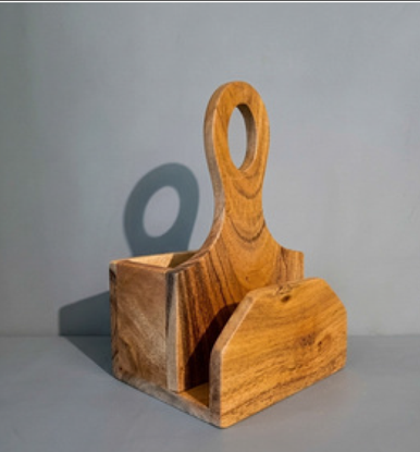 Picture of ARY WOOD CADDY NAPKIN W/CUTLERY 00001