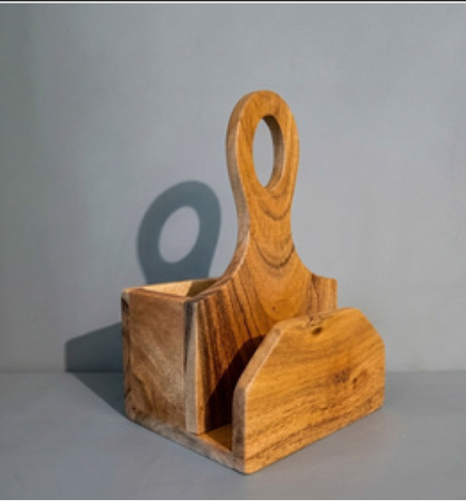 Picture of ARY WOOD CADDY NAPKIN W/CUTLERY 00001