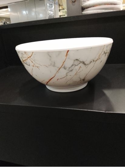Picture of HSH ROUND FRUIT BOWL 10" WHITE MARBLE